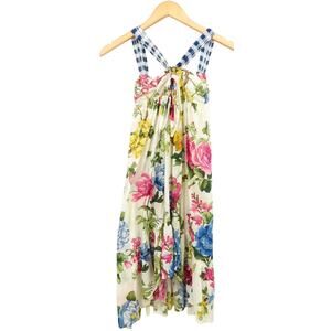 Monnalisa Girls Floral Cotton Lightweight Halter Neck Dress Size‎ 7 Cottagecore
